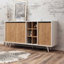 Hanah Home Consola Moderna Roble y Blanco 140x86 cm